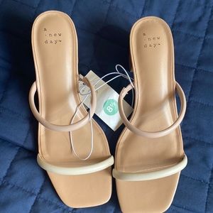 Pastel strapped block heels